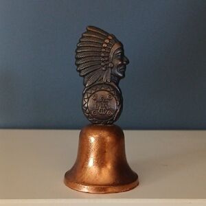 Bronze Decorative Bell with Native American Design